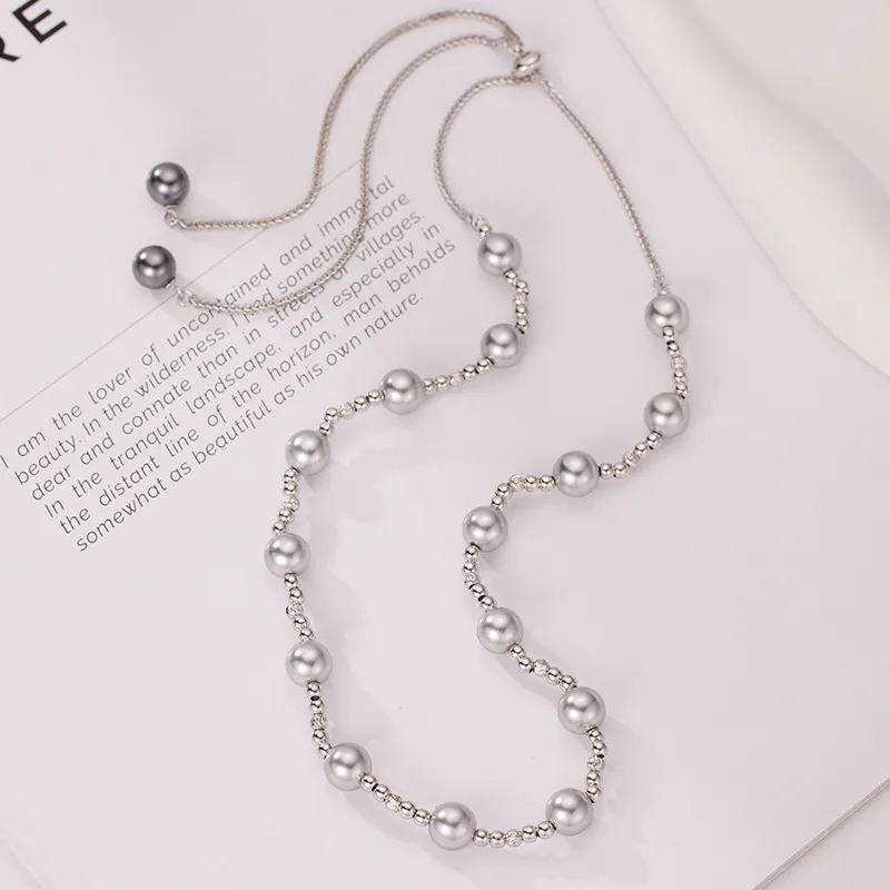 Roaelove 925 Sterling Silver Shell Pearl Necklaces Women's-2