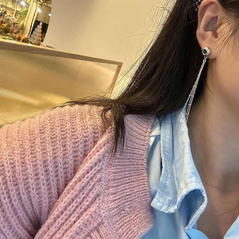 Roaelove 925 Sterling Silver Zircon Drop Earrings Women's-3
