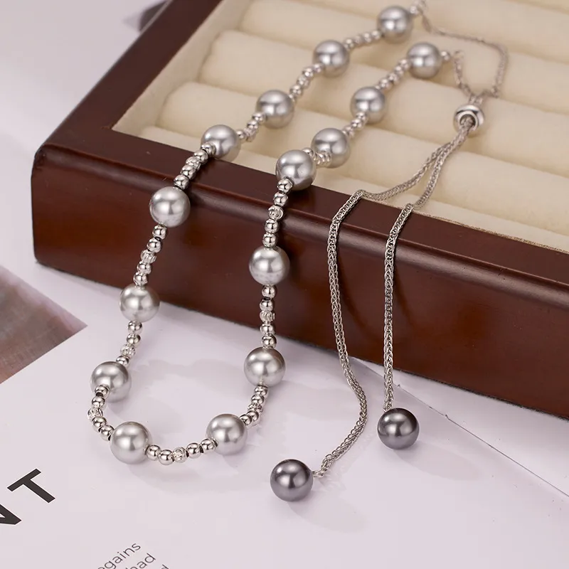 Roaelove 925 Sterling Silver Shell Pearl Necklaces Women's-4