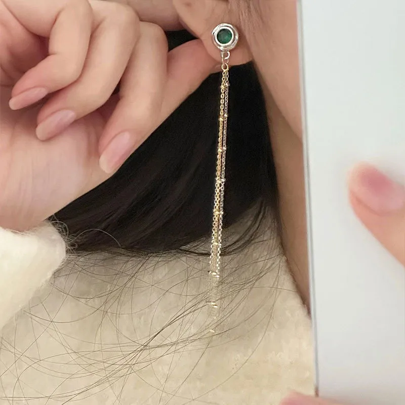 Roaelove 925 Sterling Silver Zircon Drop Earrings Women's-1
