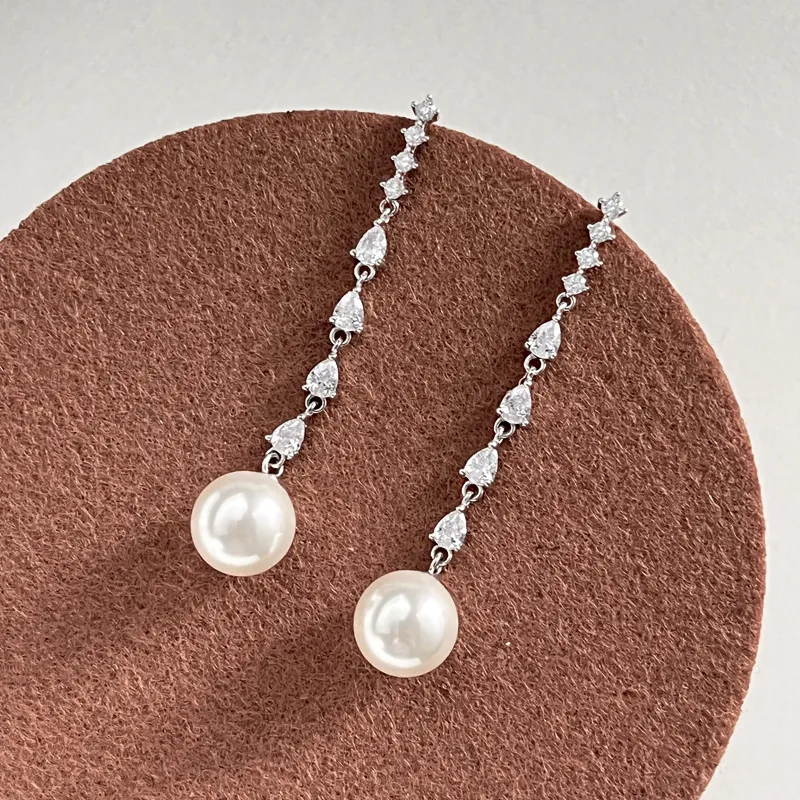Roaelove 925 Sterling Silver Zircon Earrings Women's-4