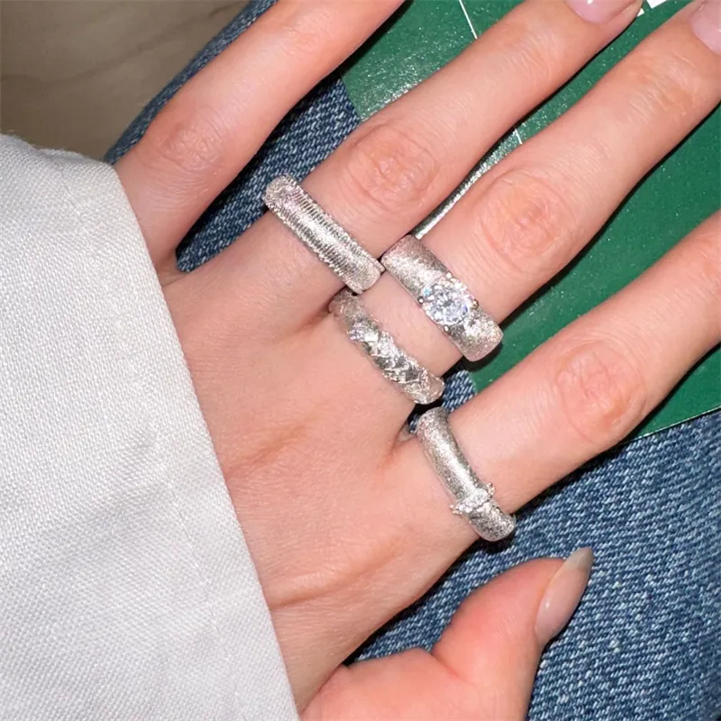Roaelove S925 Silver Zircon Rings Women's-1