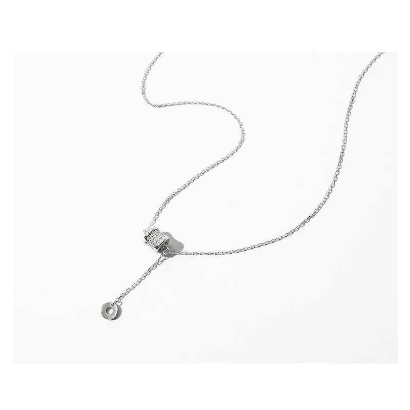 Roaelove S925 Silver Zircon Necklaces Women's-4