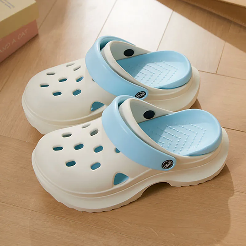 Warm Edge Platform Slippers For Women's Height Increasing, Summer Multicolor, Office Closed Toe Slippers-2