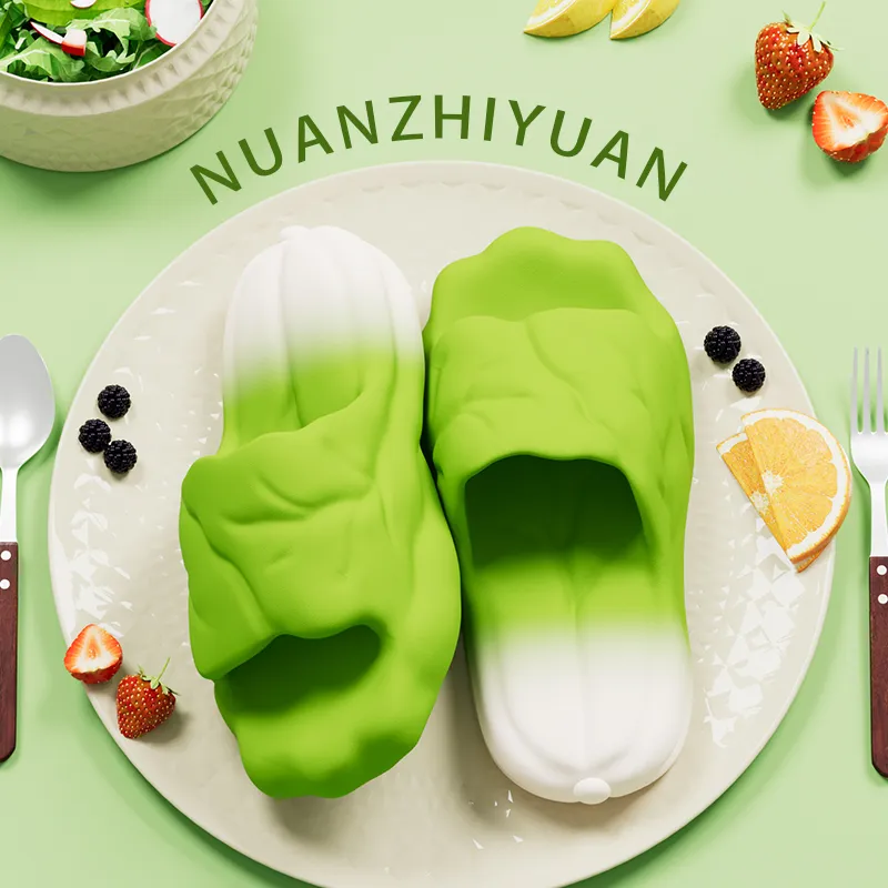 Warm Edge Vegetable Slippers Unisex, Summer Home Indoor Platform Comfortable Cartoon Cute Slippers-2