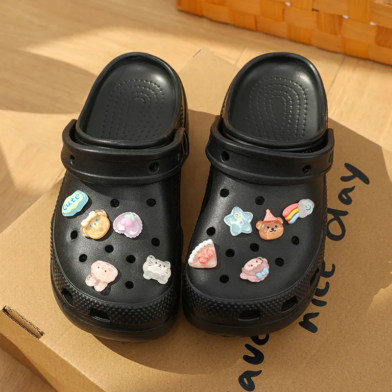 Warm Edge Closed Toe Slippers For Women's Summer Fashion, Cartoon Style, Cute Platform Height Increasing Clogs-2