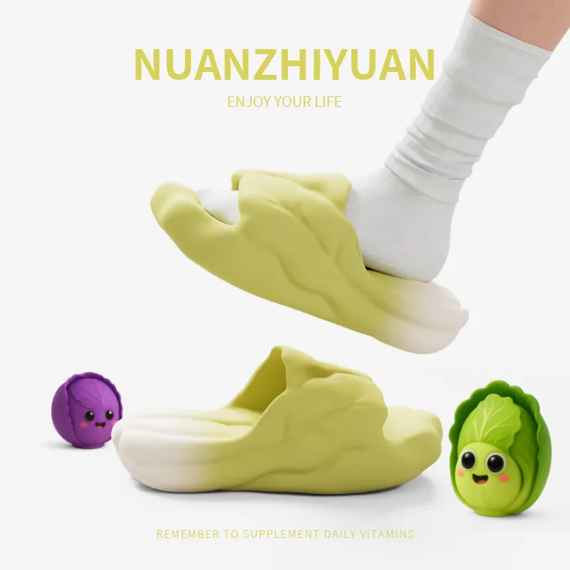 Warm Edge Vegetable Slippers Unisex, Summer Home Indoor Platform Comfortable Cartoon Cute Slippers-11