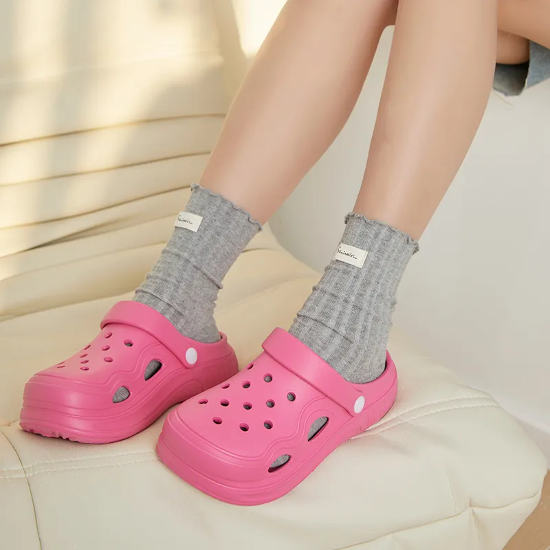 Warm Edge Closed Toe Slippers Summer Minimalist Style Fashion Breathable Platform Students Dormitory Slippers-2