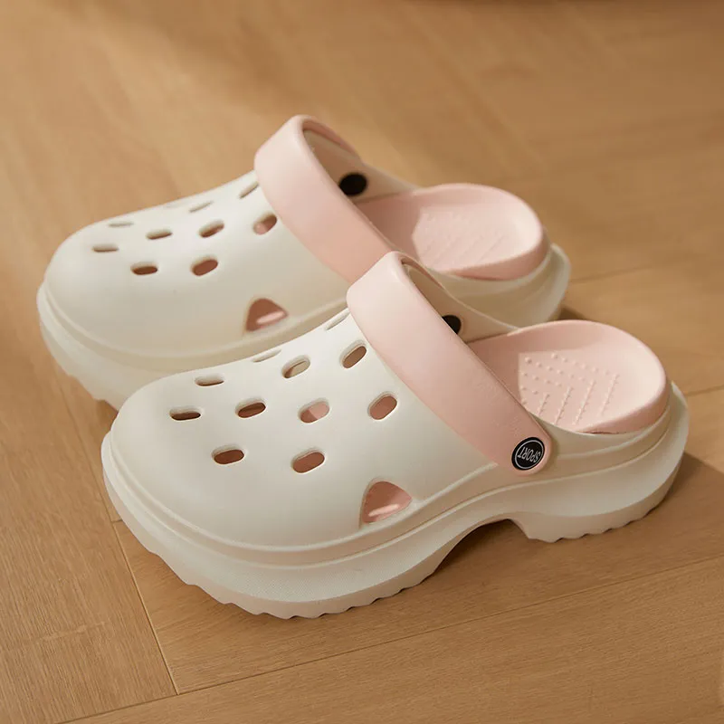 Warm Edge Platform Slippers For Women's Height Increasing, Summer Multicolor, Office Closed Toe Slippers-10
