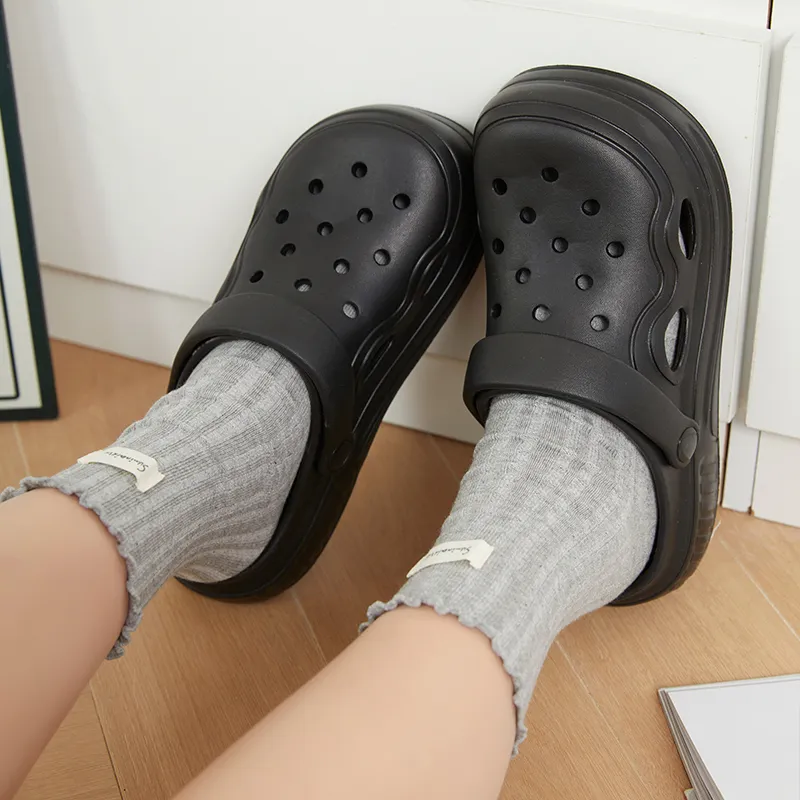 Warm Edge Closed Toe Slippers Summer Minimalist Style Fashion Breathable Platform Students Dormitory Slippers-9