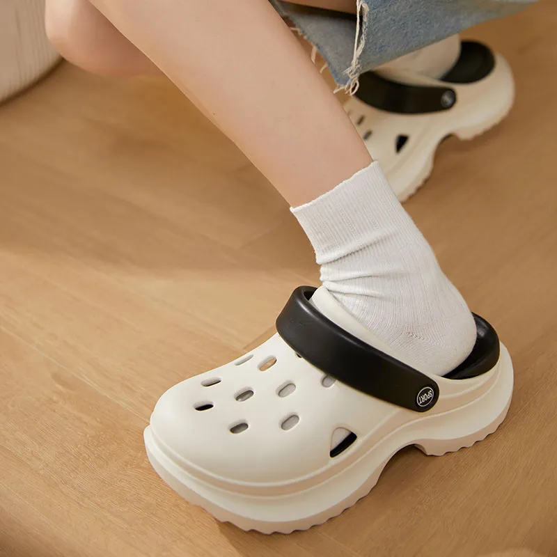 Warm Edge Platform Slippers For Women's Height Increasing, Summer Multicolor, Office Closed Toe Slippers-13