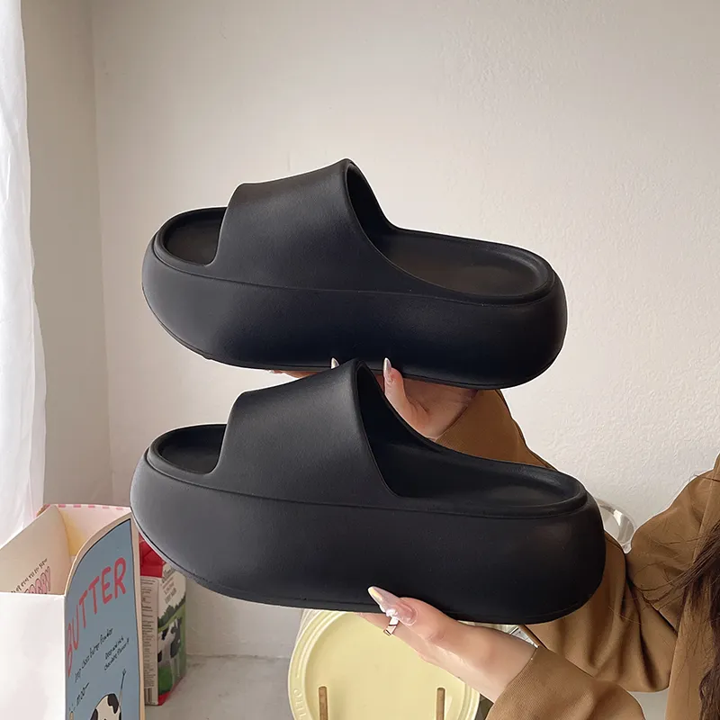 Warm Edge Platform Slippers For Women's Summer, Home Use, Hidden Wedge, Fashion Trend, Dormitory Slippers-11