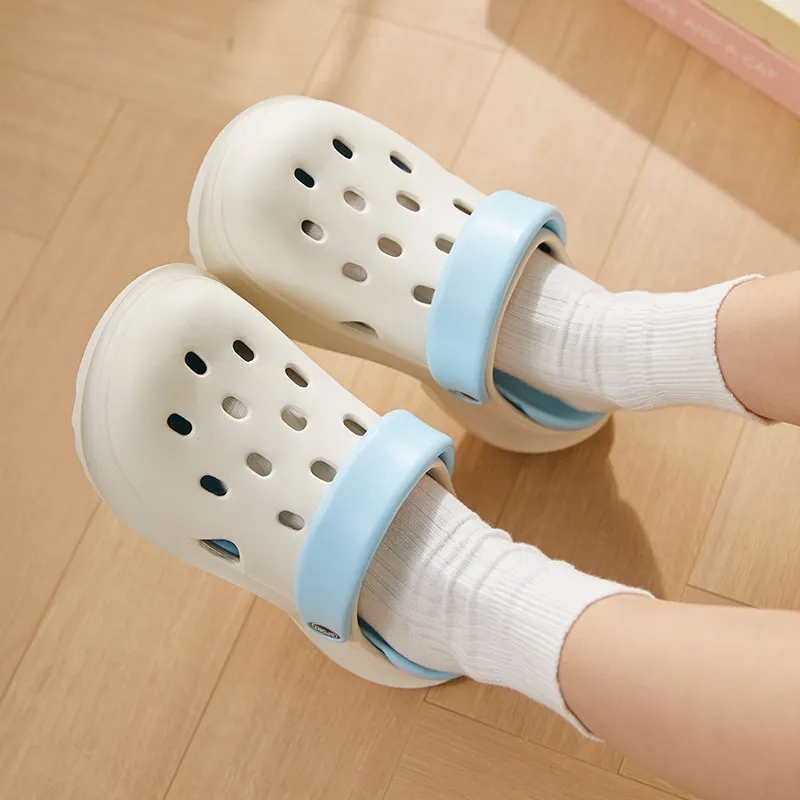 Warm Edge Platform Slippers For Women's Height Increasing, Summer Multicolor, Office Closed Toe Slippers-3