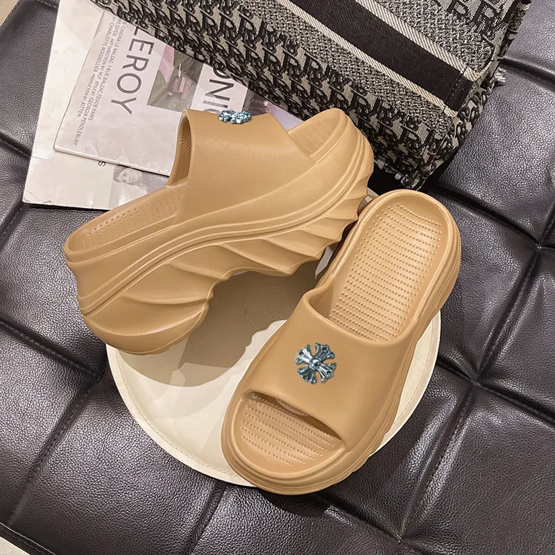 Warm Edge Platform Slippers For Women's Summer, Height Increasing, Home, Indoor, And Office Use-9
