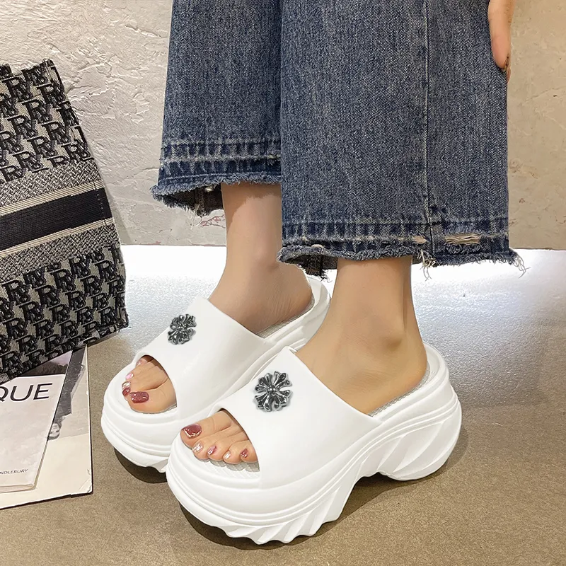 Warm Edge Platform Slippers For Women's Summer, Height Increasing, Home, Indoor, And Office Use-3