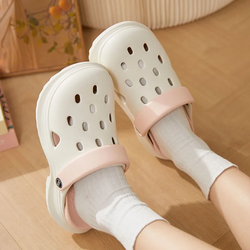 Warm Edge Platform Slippers For Women's Height Increasing, Summer Multicolor, Office Closed Toe Slippers-9