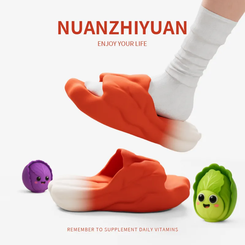 Warm Edge Vegetable Slippers Unisex, Summer Home Indoor Platform Comfortable Cartoon Cute Slippers-7
