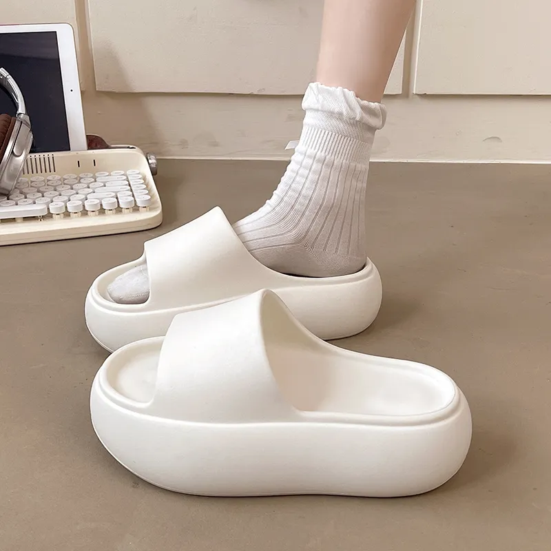 Warm Edge Platform Slippers For Women's Summer, Home Use, Hidden Wedge, Fashion Trend, Dormitory Slippers-5