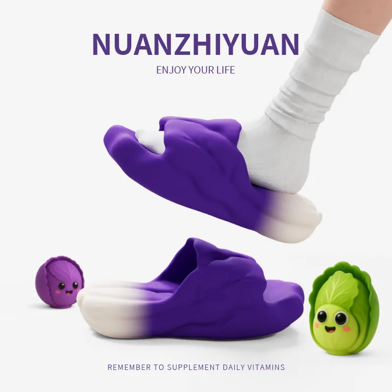 Warm Edge Vegetable Slippers Unisex, Summer Home Indoor Platform Comfortable Cartoon Cute Slippers-15