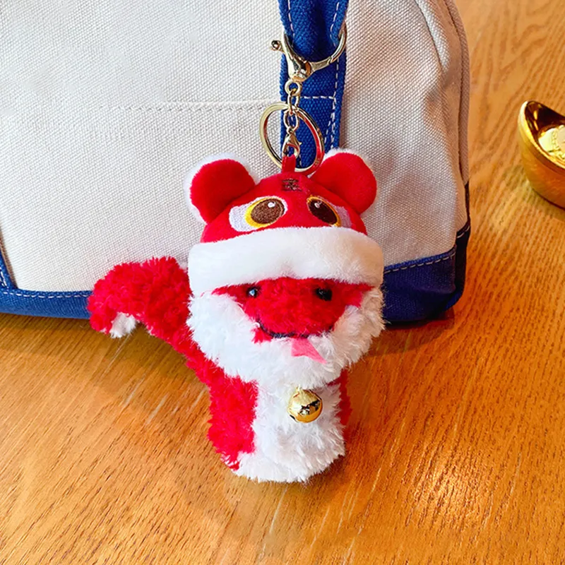 Narandu Plush Keychain Bag Accessory Women's Red-1