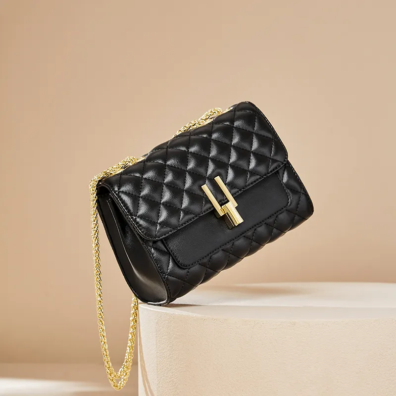 Narandu Cow Leather Patchwork Synthetic Leather Crossbody Bag Small Size Women's Black/Ecru-3