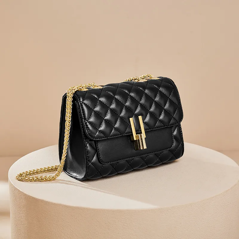 Narandu Cow Leather Patchwork Synthetic Leather Crossbody Bag Small Size Women's Black/Ecru-2