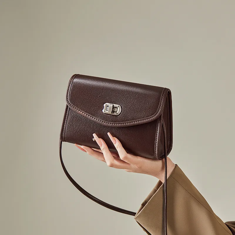 Narandu Cow Leather With Synthetic Leather Crossbody Bag Women's Vegetable Tanned Brown/Vegetable Tanned Brown-1