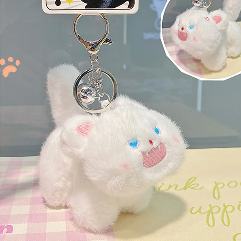 Narandu Plush Bag Accessory Unisex Black Fluffy Shocked Cat/White Fluffy Shocked Cat-5