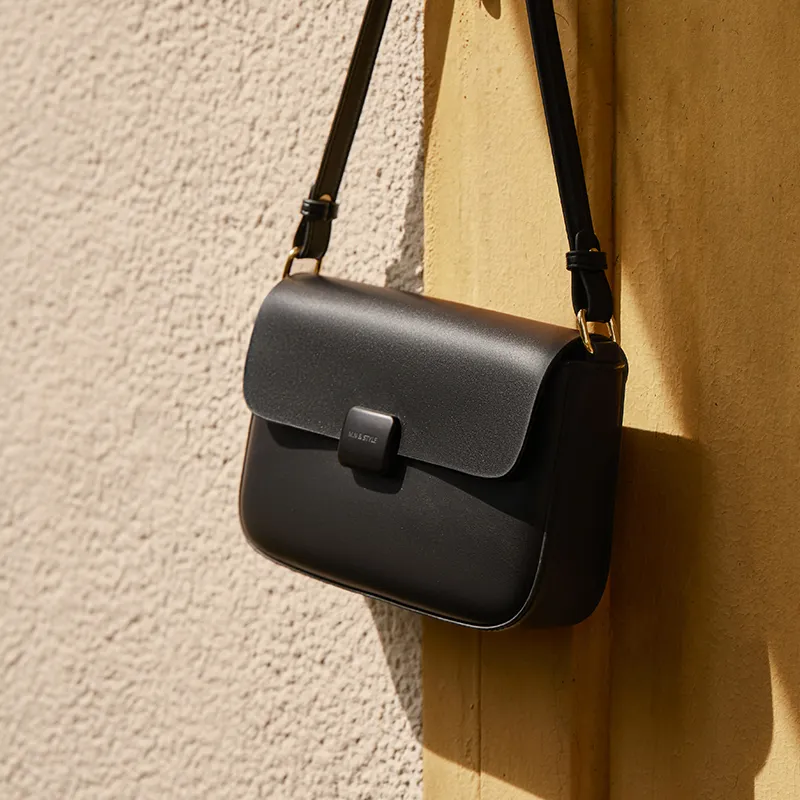 Narandu Cow Leather Synthetic Leather Small Square Bag Shoulder Bag Crossbody Bag Regular Women's Milk Tea Apricot-8