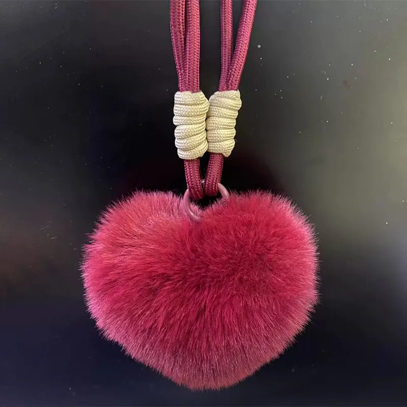 Narandu Plush Keychain Bag Accessory Women's Ancora Red/Light Coffee/Pink/Black-1
