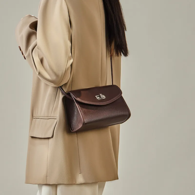 Narandu Cow Leather With Synthetic Leather Crossbody Bag Women's Vegetable Tanned Brown/Vegetable Tanned Brown-3