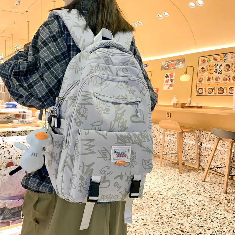 Narandu Fabric Backpack Large Size Women's Blue/Purple-3