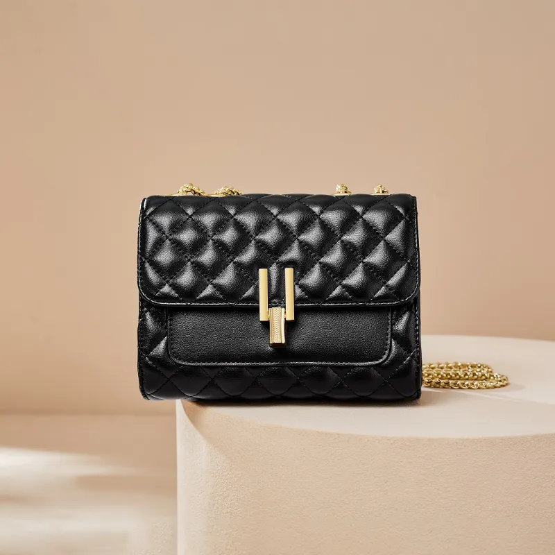 Narandu Cow Leather Patchwork Synthetic Leather Crossbody Bag Small Size Women's Black/Ecru-1