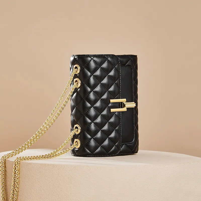 Narandu Cow Leather Patchwork Synthetic Leather Crossbody Bag Small Size Women's Black/Ecru-6