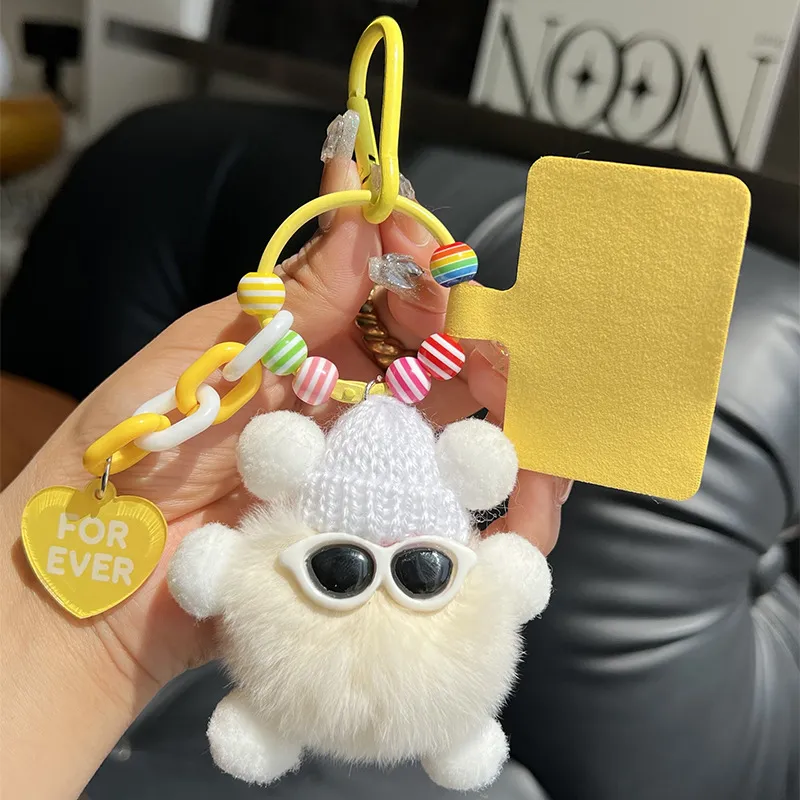 Narandu Rex Rabbit Fur Keychain Bag Accessory Women's Multicolor-4