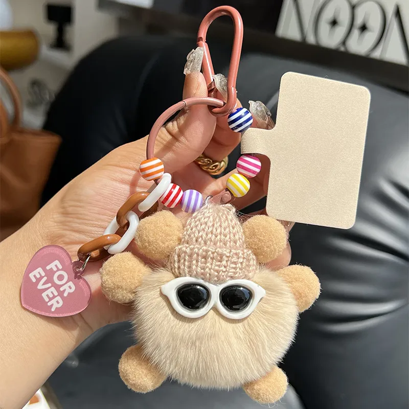 Narandu Rex Rabbit Fur Keychain Bag Accessory Women's Multicolor-1