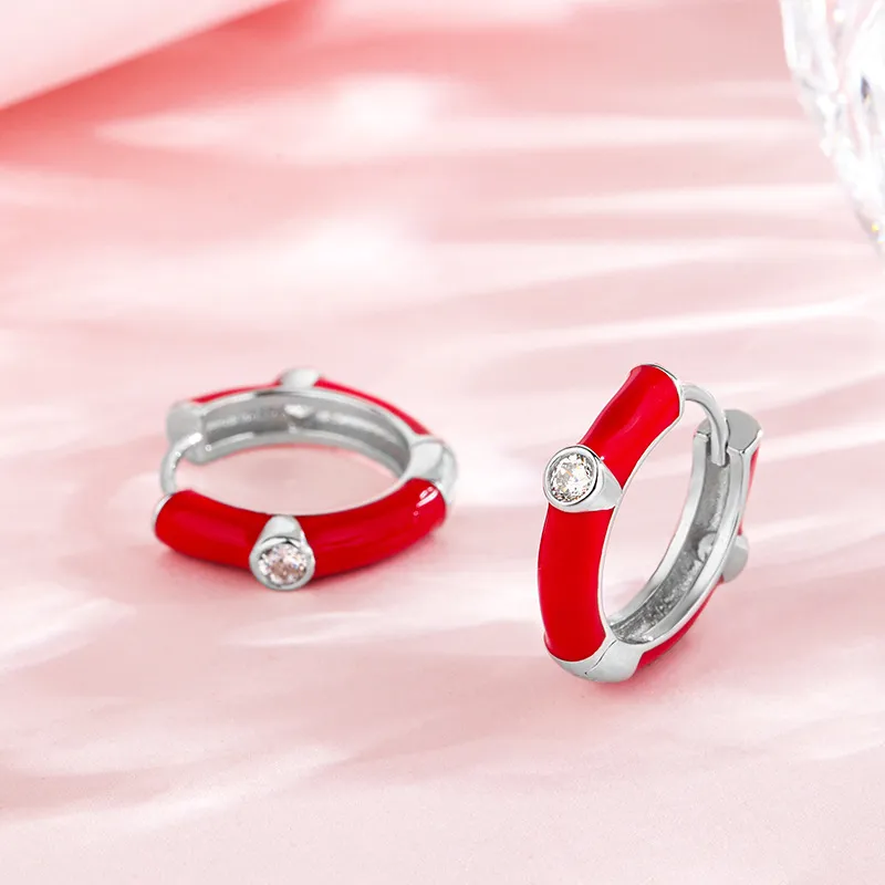 U state 925 Sterling Silver Hoop Earrings Women's-2