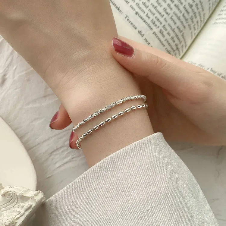 U state 999 Fine Silver Pure Silver Bracelets Women's-2
