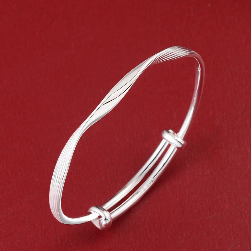 U state 999 Fine Silver Sterling Silver Bracelets Women's-4