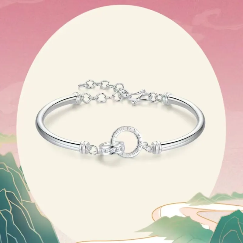 U state 999 Fine Silver Pure Silver Bracelets Women's-1