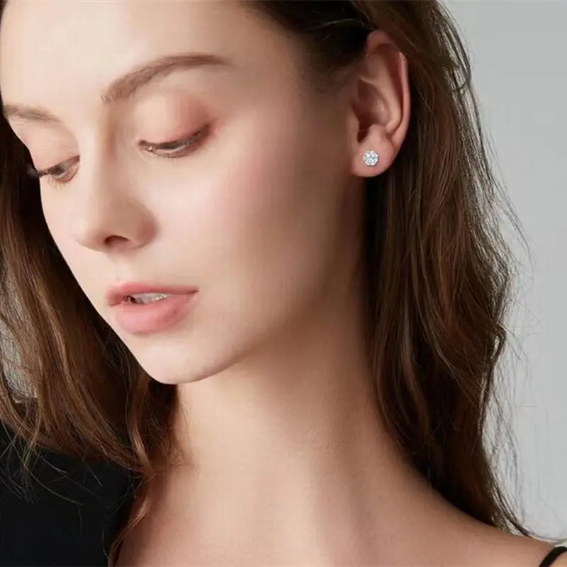 U state 999 Fine Silver Stud Earrings Women's-1