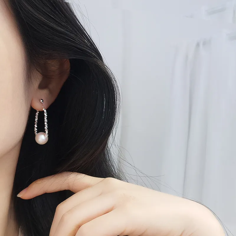 U state 925 Sterling Silver Drop Earrings Hoop Earrings Women's-1