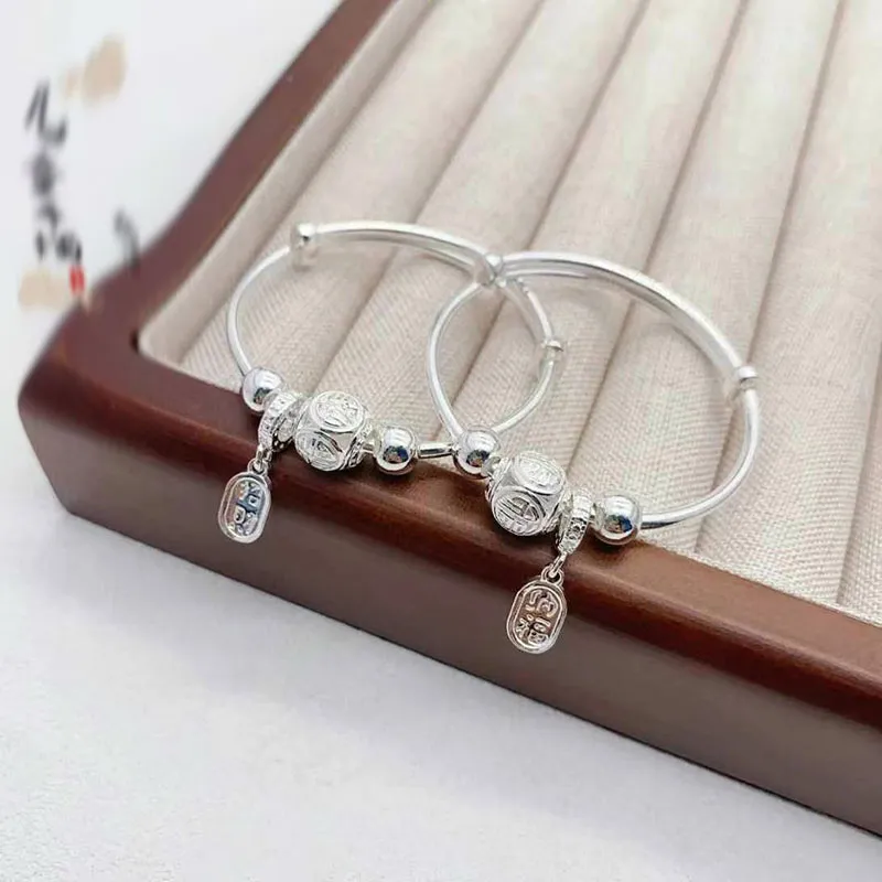 U state 999 Fine Silver Bangles Kids'-3