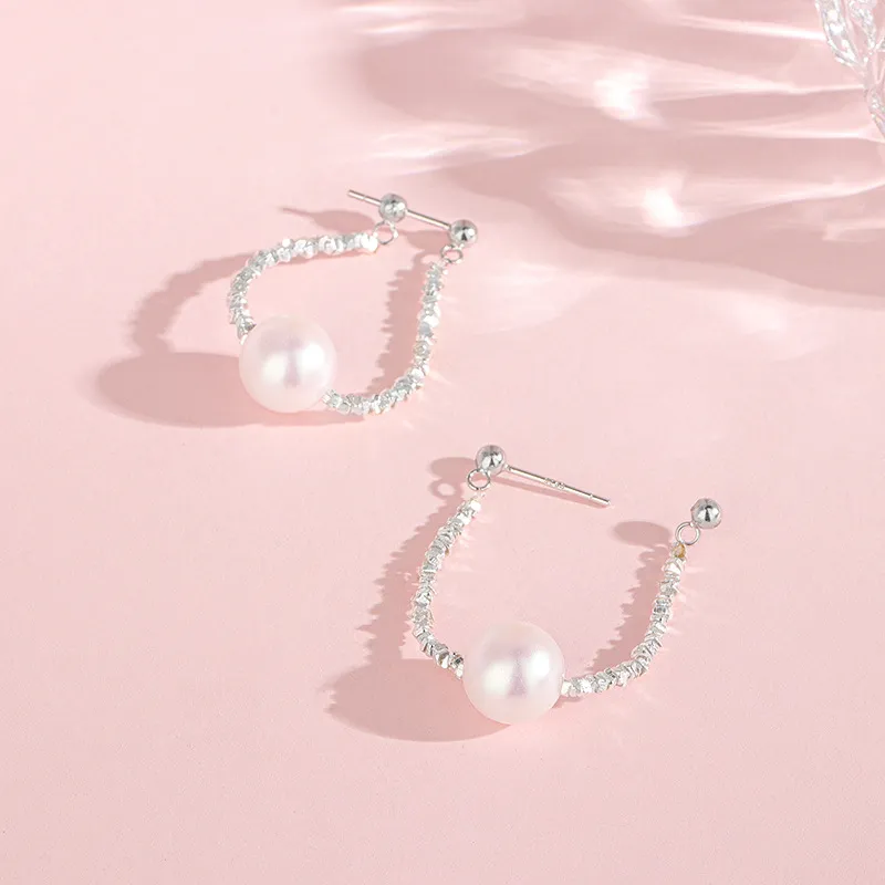 U state 925 Sterling Silver Drop Earrings Hoop Earrings Women's-3
