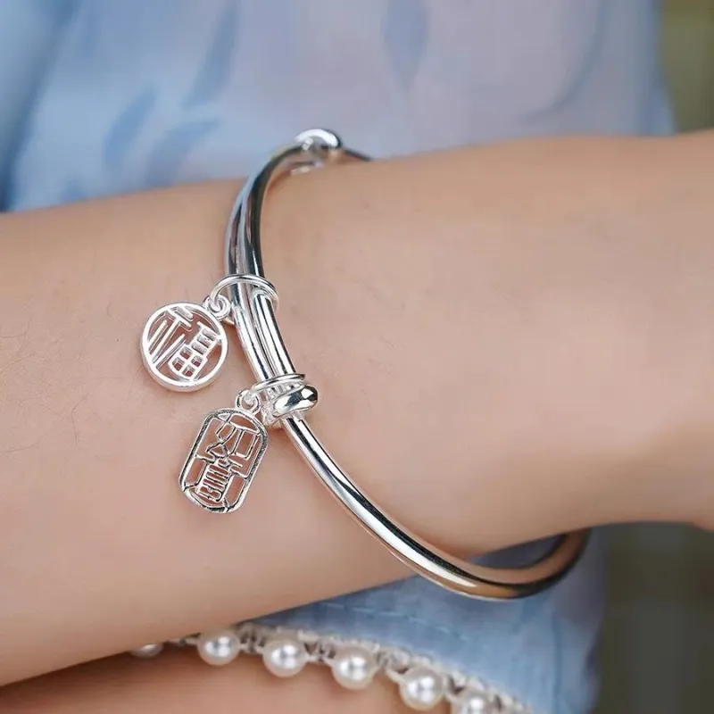 U state 999 Fine Silver Bangles Unisex-2