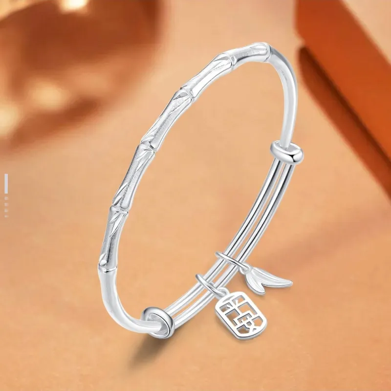U state Sterling Silver Bangle 999 Fine Silver Women's-1