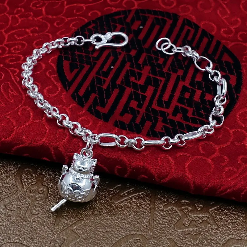 U state 990 Sterling Silver Pure Silver Bracelets Women's-3