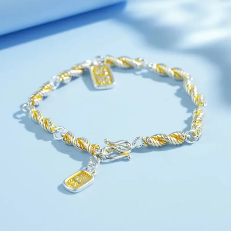 U state 999 Fine Silver Pure Silver Bracelets Women's-2