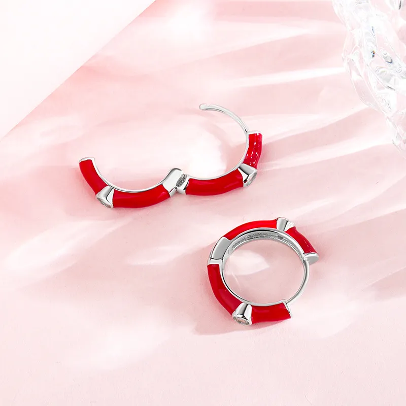 U state 925 Sterling Silver Hoop Earrings Women's-3