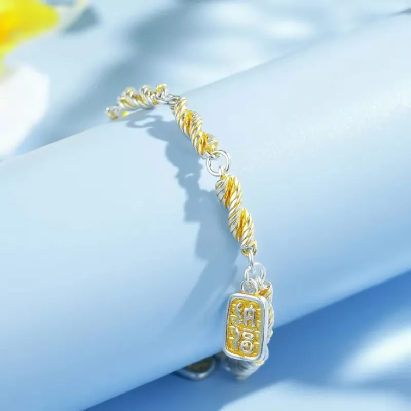 U state 999 Fine Silver Pure Silver Bracelets Women's-4